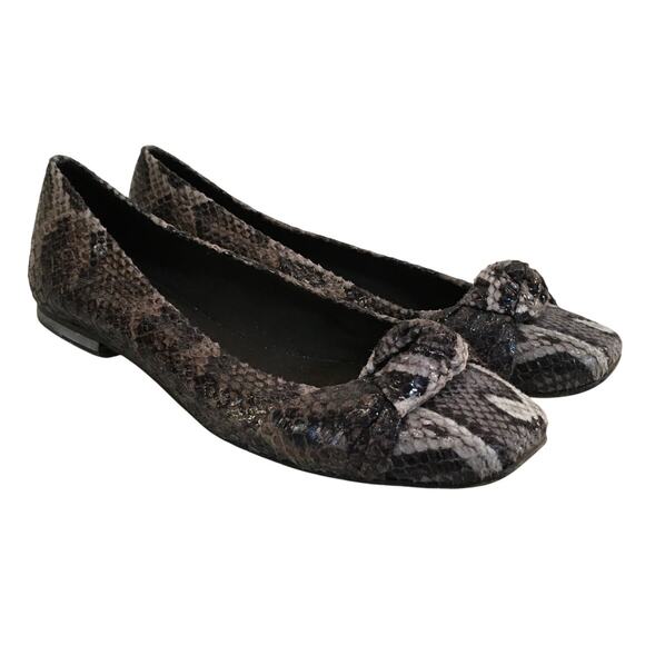 Stuart Weitzman Ballerina Flats Womens 6 Snake Skin Animal Print Ballet Shoes - Picture 1 of 11